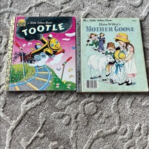 A Little Golden Book Children's Vintage Bundle Tootle and Mother Goose